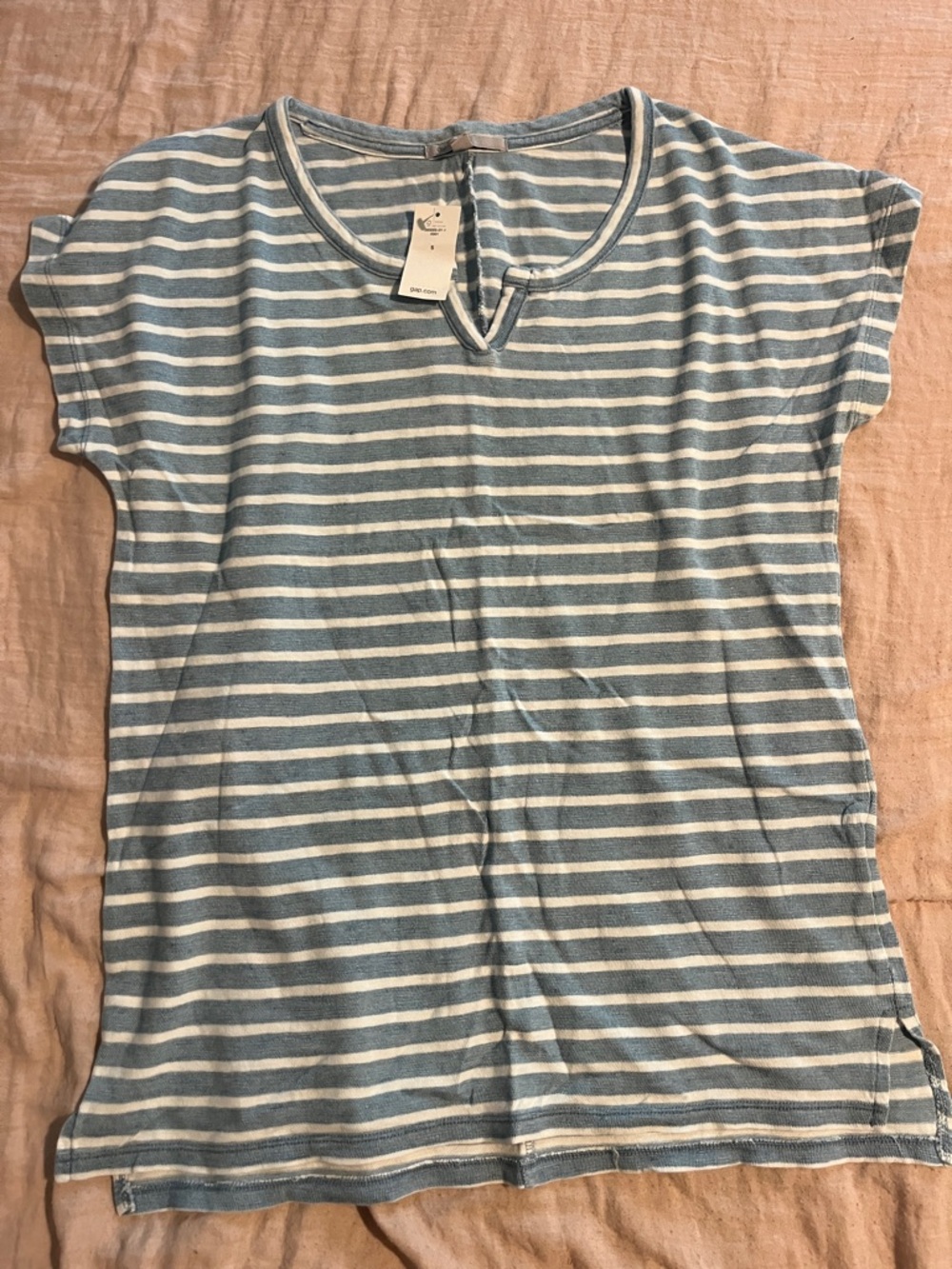 Casual Striped Tee - Blue & White